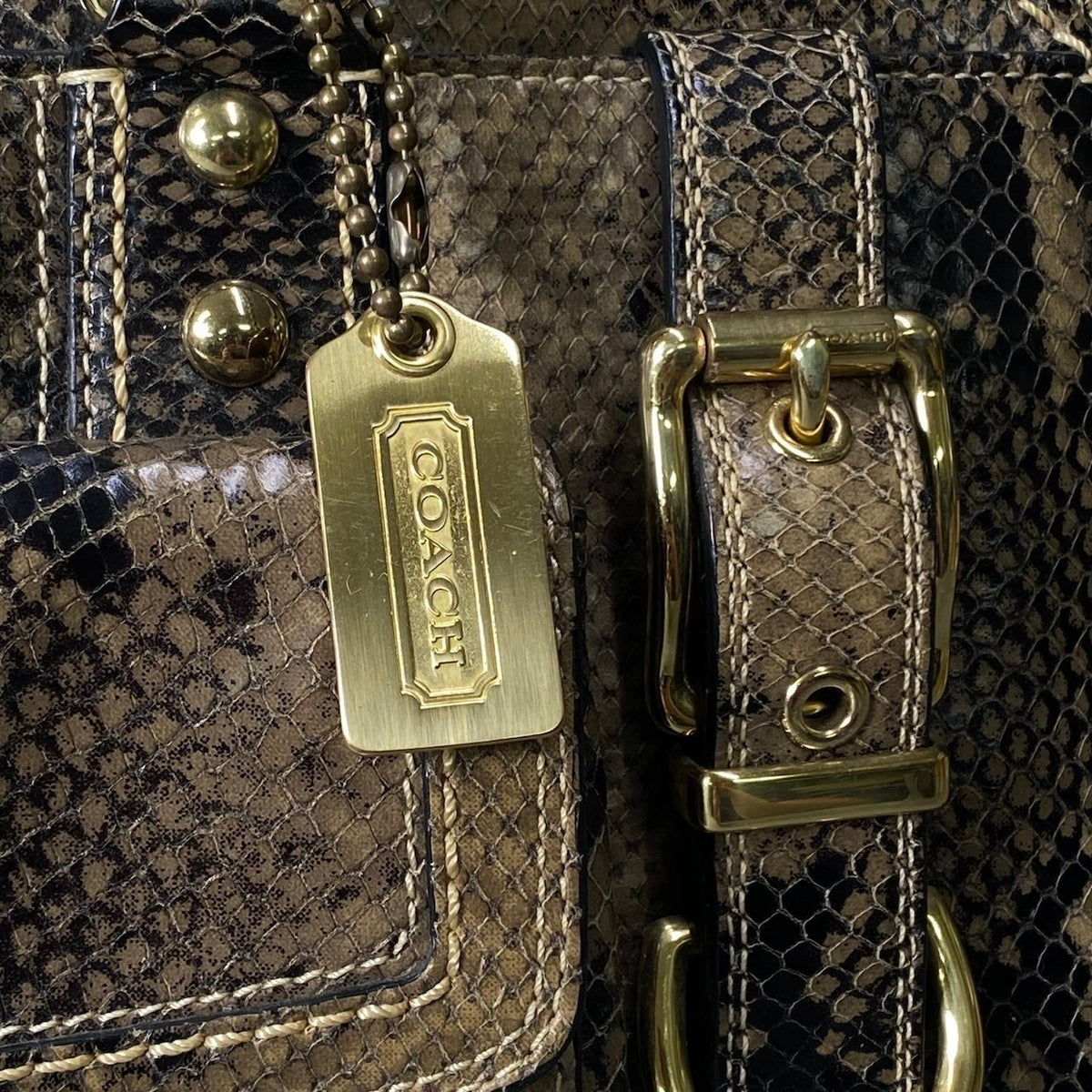 h11 COACH Hampton Miranda Python Satchel Handbagt18r