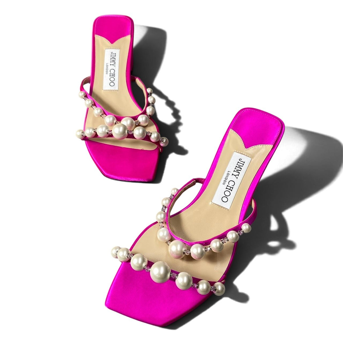 h10 JIMMY CHOO Amara 45 Pearl Sandals Made in Italy Size 36k02i