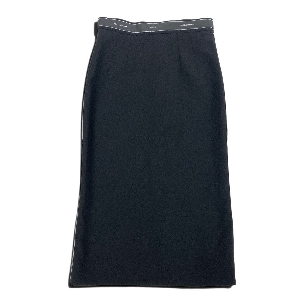 h17 Dolce & Gabbana Side Stripe Long Skirt Black Size 42 Women'sk02i