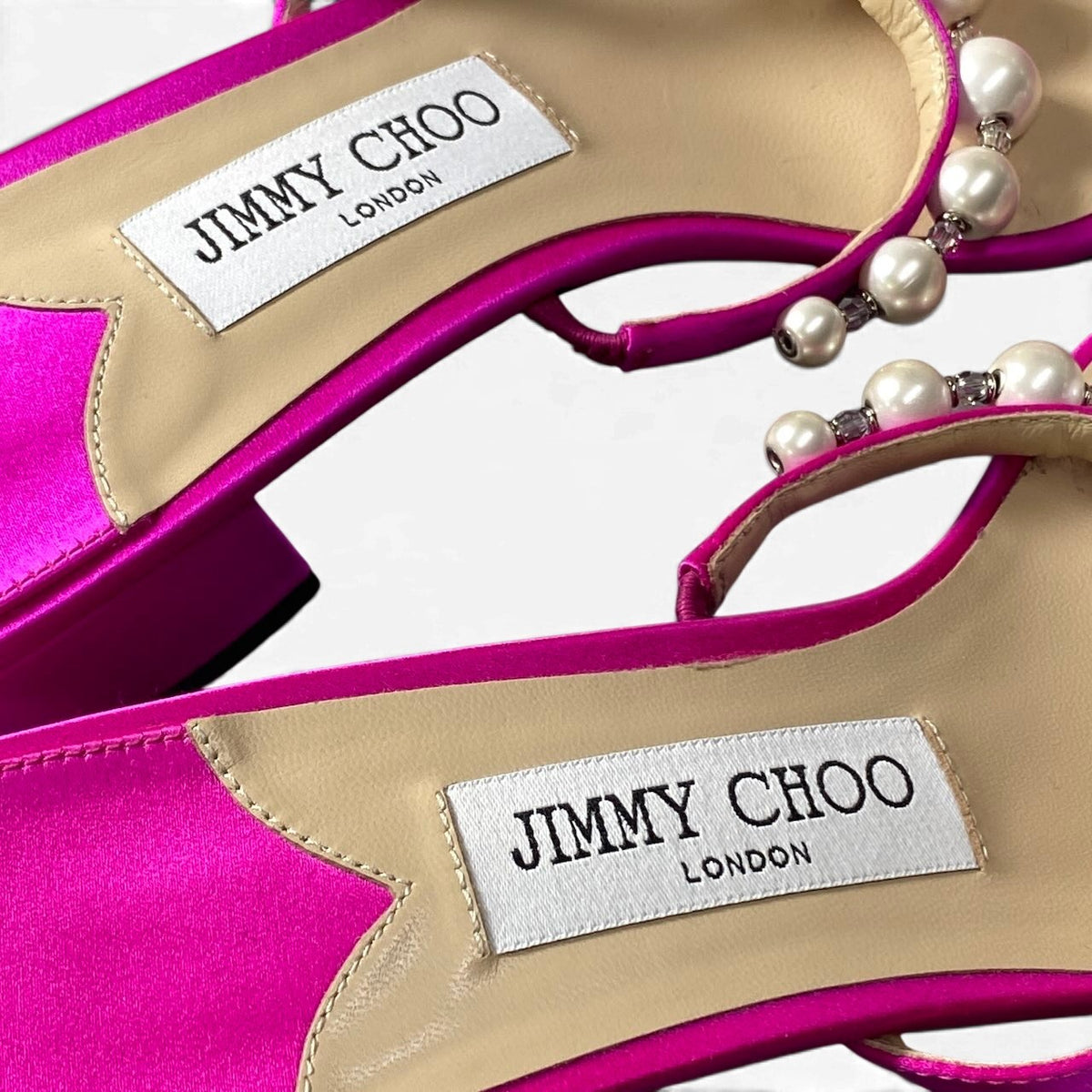 h10 JIMMY CHOO Amara 45 Pearl Sandals Made in Italy Size 36k02i