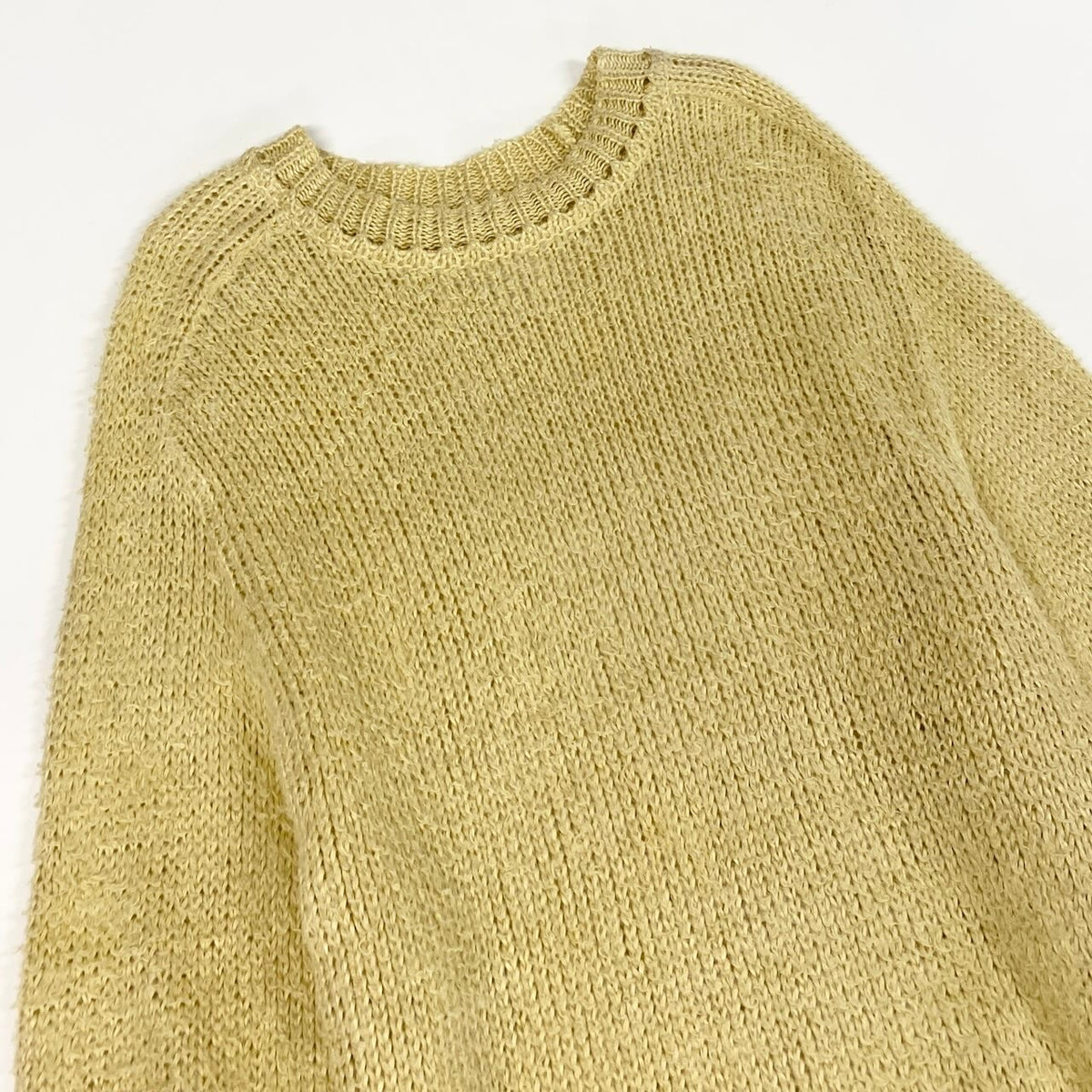 ＠ Md23 Maison Margiela Linen Sweater Oversized Brushed Knit Yellow Size S S50HL0007 Menso07t