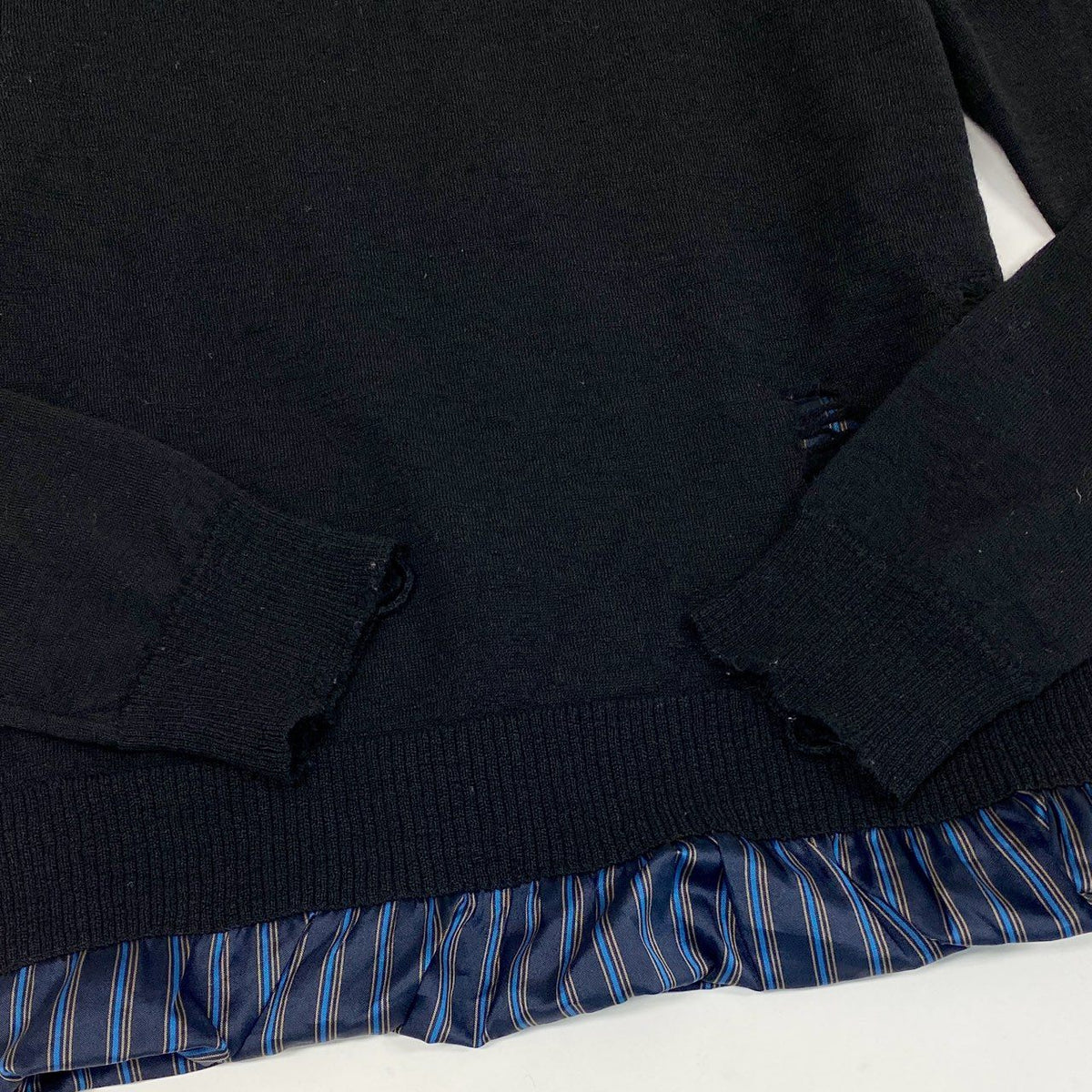 ＠S Ac2 Maison Margiela 2021AW Destroyed Layered Knit Sweater 4 Tags Size S Black Men's Tops Knitk02i