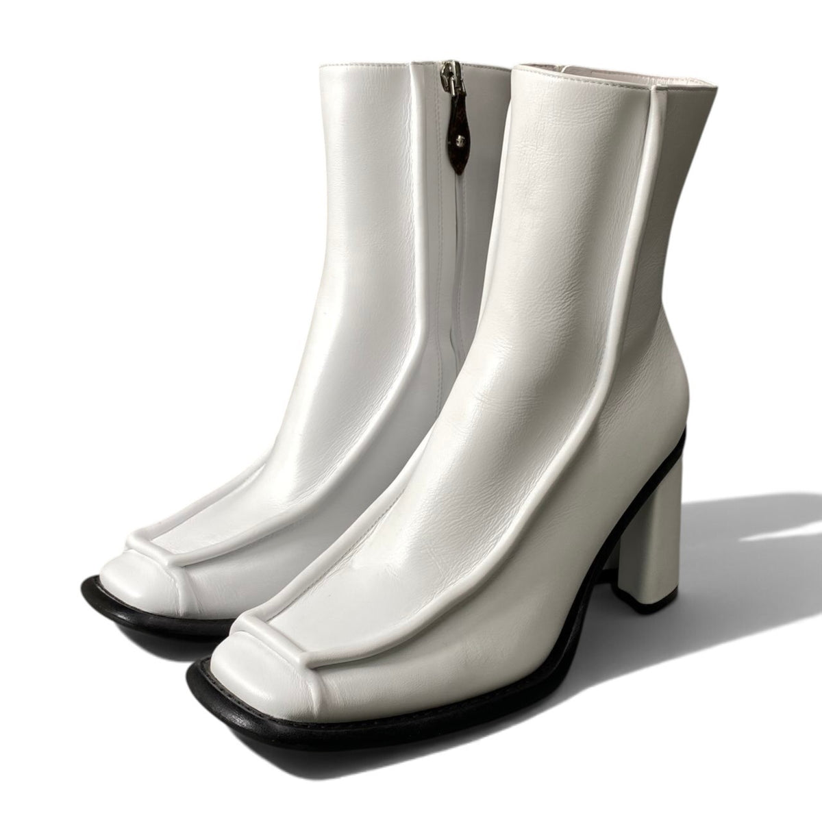 h12Louis Vuitton Berlin Line Chunky Heel Boots Size 37 Women'sk02i