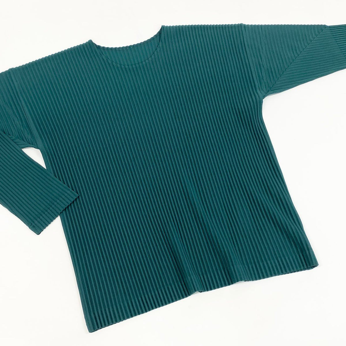 @Md12 HOMME PLISSE Pleated Cut and Sewn Tops Size 3 Green Men's Pleats Pleaseta1
