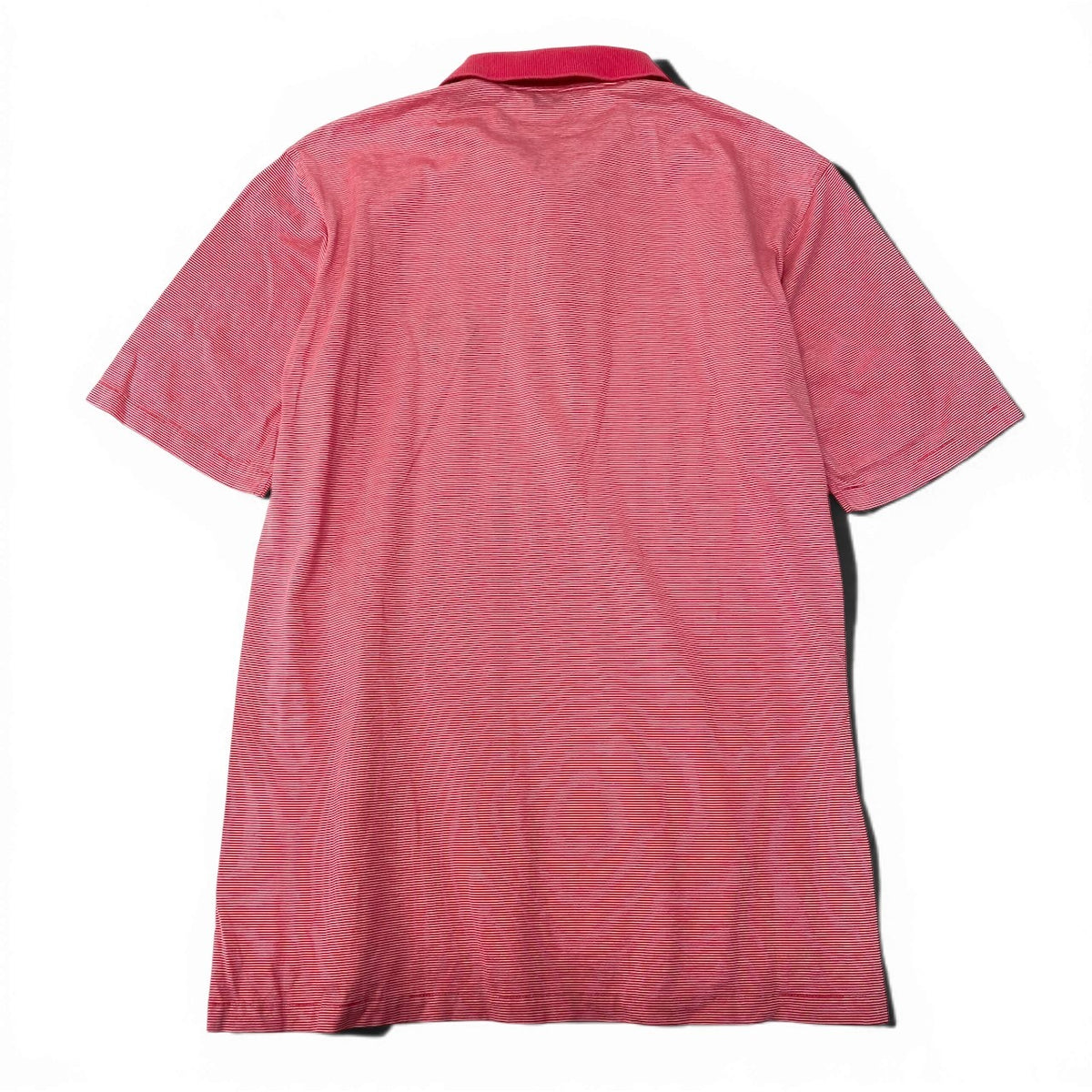 @Eg6 Christian Dior CD Logo Embroidered Striped Polo Shirt Red White Cotton Size M Men'so07t