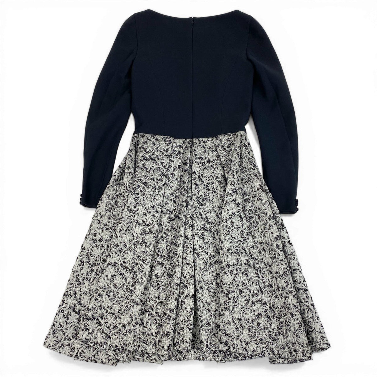 @Ed6 Christian Dior 2A21605E1170 Jacquard Switch Midi Dress Dress Size 38 Navy/Gray Women'sta1