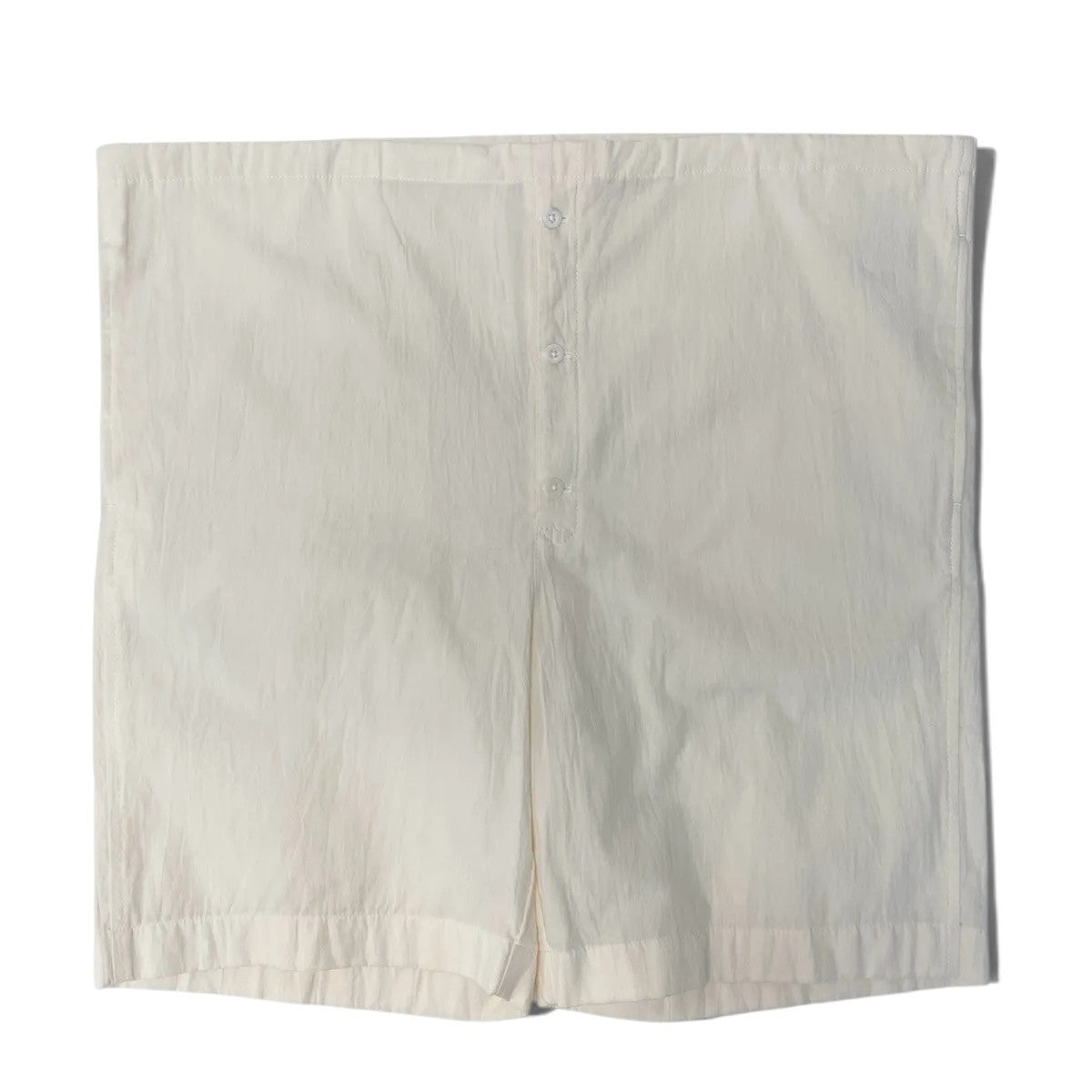 Mh1 PRADA Prada Shorts – Triangle Logo, Cotton, Adjustable Waist – Made in Italy – Size S – Ivory – 100% Cotton – Men'su02t