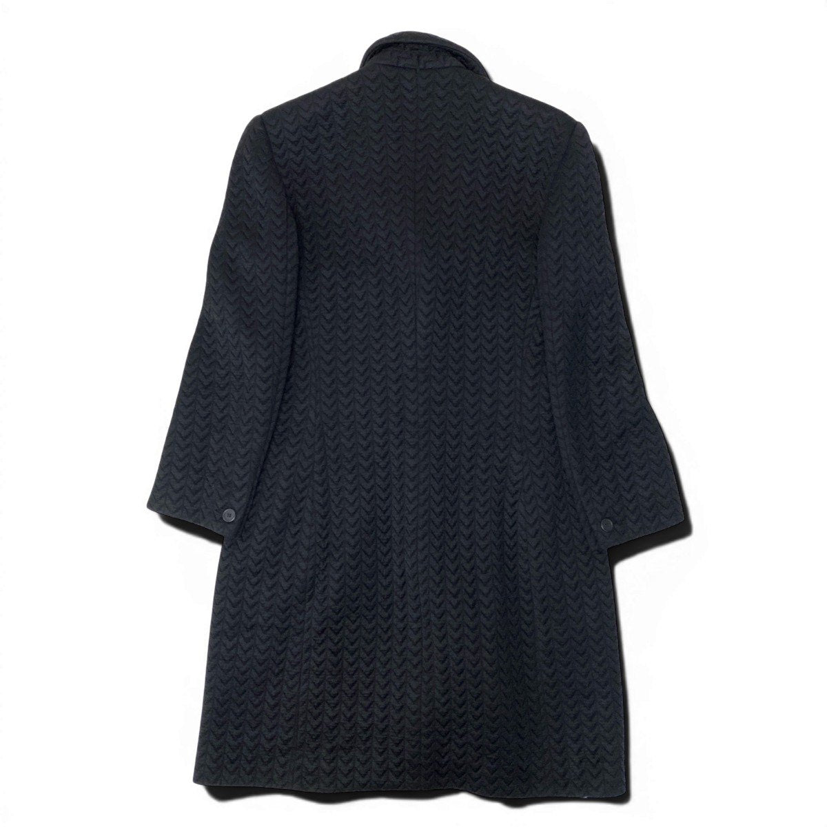 34g17 GIORGIO ARMANI ジョルジオアルマーニ BORGONUOVO21 アーカイブ チェスターコート ヘリンボーン サイズ42 ブラック レディースu02t
