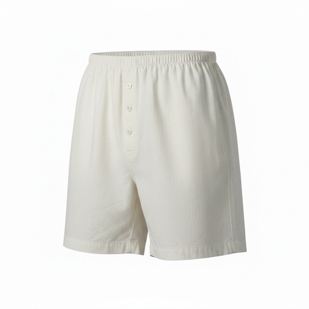 Mh1 PRADA Prada Shorts – Triangle Logo, Cotton, Adjustable Waist – Made in Italy – Size S – Ivory – 100% Cotton – Men'su02t