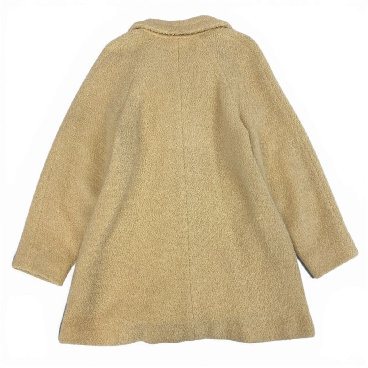 @ S Ab13 Yves Saint Laurent Beige Textured Shaggy Coat 38 Womenta1