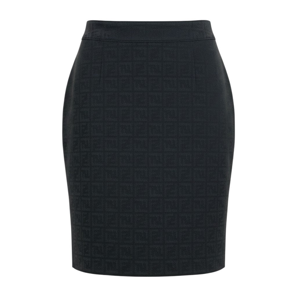 Ih11 I FENDI Zucca FF Logo Pencil Skirt Black Italy Size 40 Women'sk02i