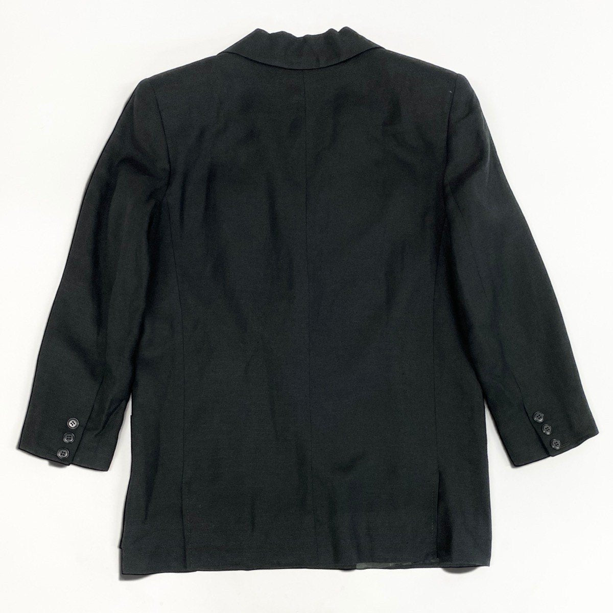 K Eh6Dior Double Breasted Tailored Jacket CD Logo Embroidery Linen Blend Size 40 Black Women o07t