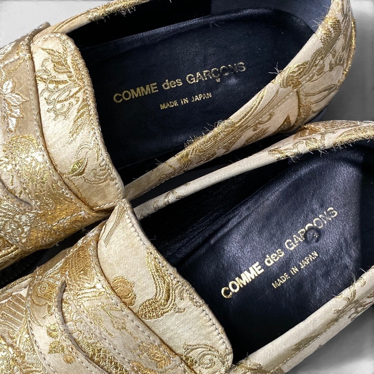 f24COMME des GARCONS Kimono Print Loafers Slip On Shoes Size 23.5 Japano07t