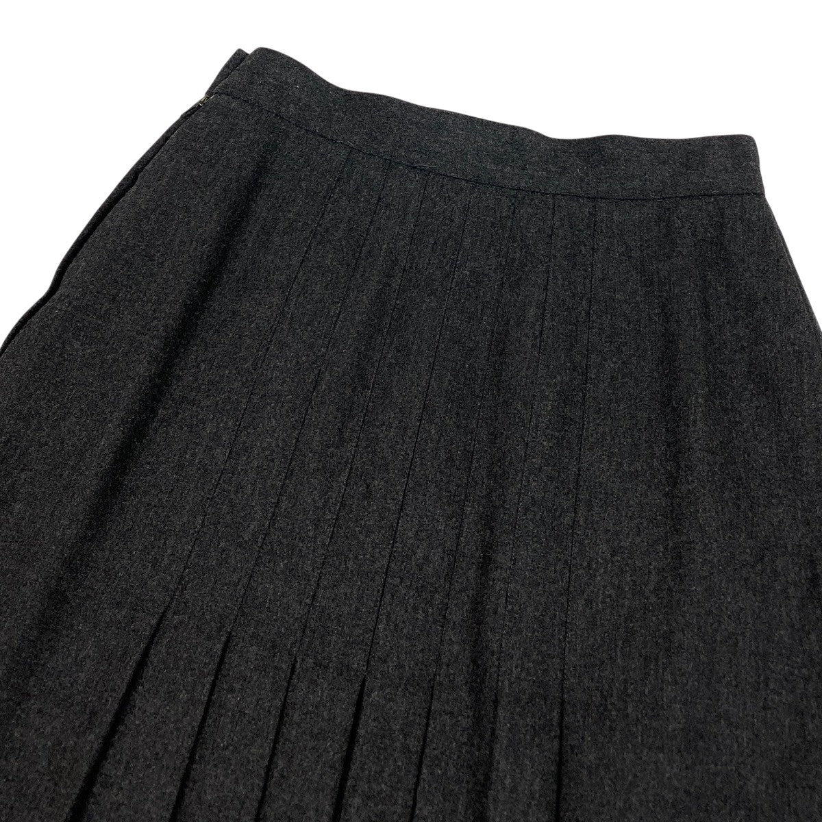 K Ch11CHANEL 1994 AW Pleated Mini Skirt Size 38 Gray 100% Wool Women’s Vintage