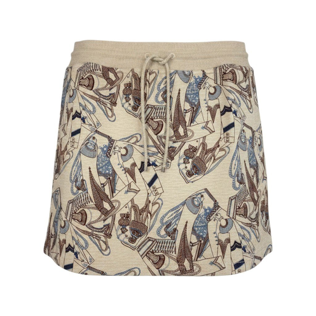 Eh11 HERMÈS Zouaves et Dragons Print Mini Skirt Size 38 Women'sk02i