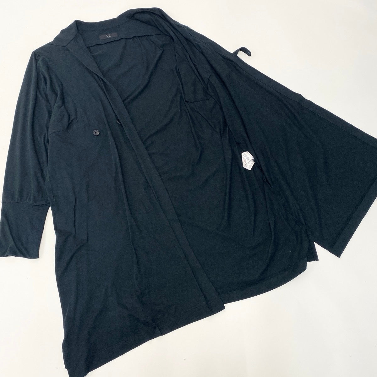 Ah1 Y's Yohji Yamamoto Long Shirt Cardigan Made in Japan Black Size 2ta2