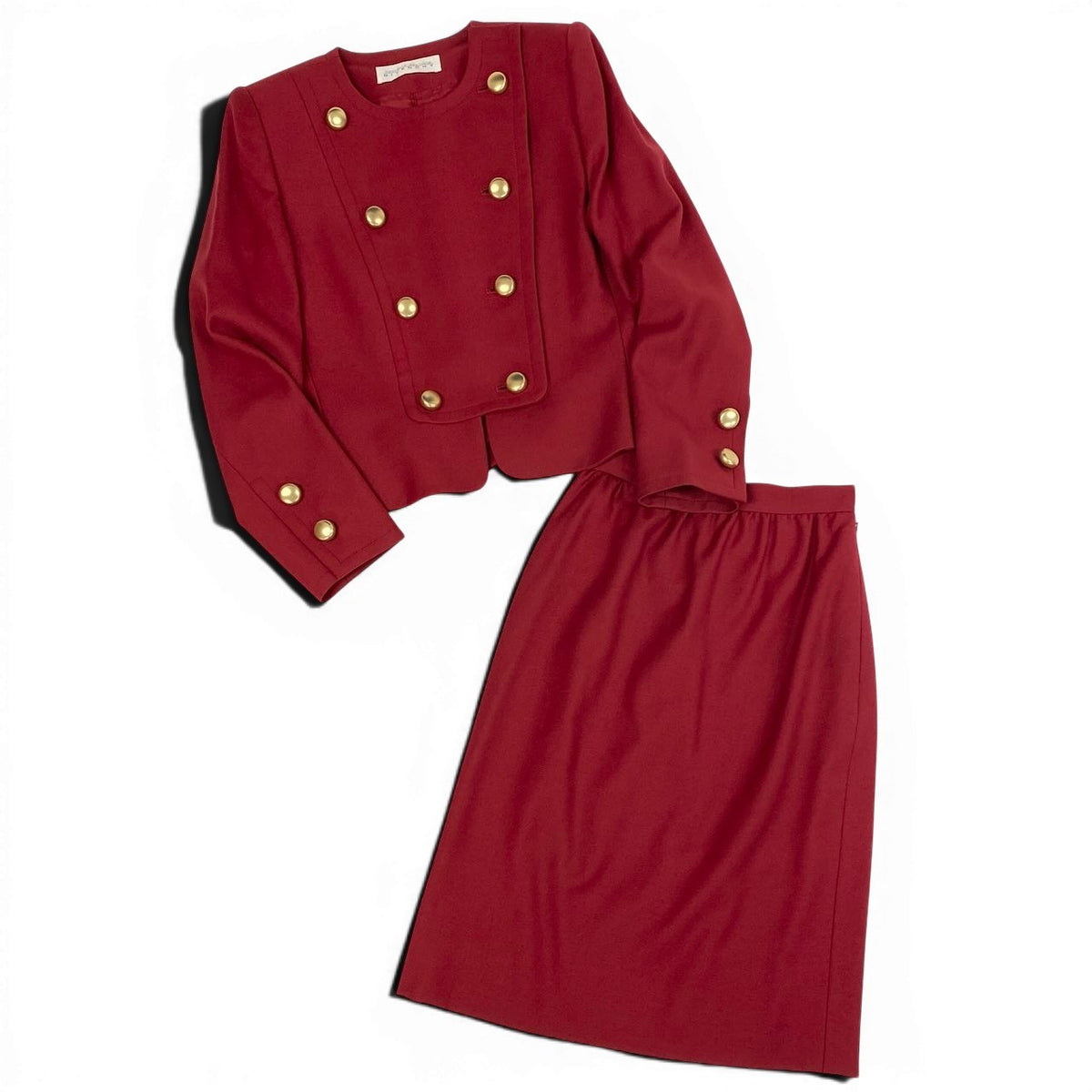 25e14GIVENCHY skirt set, collarless jacket and tight skirt, size 6.u02t