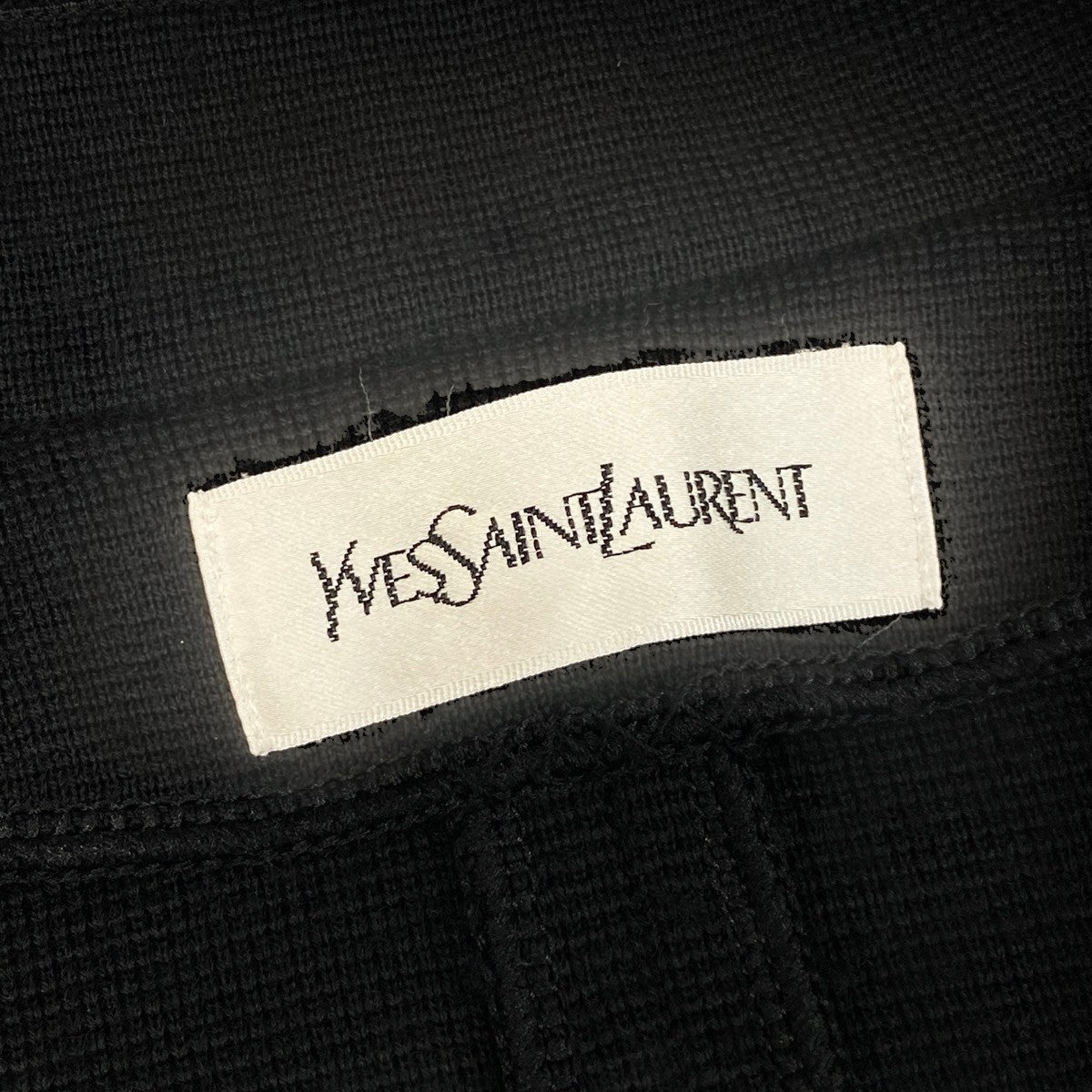 L Eh6 Yves Saint Laurent Vintage Collarless Knit Jacket Floral Buttons Wool M Black Women o07t