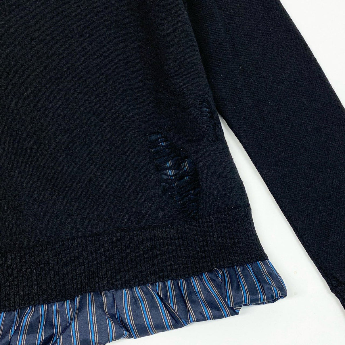＠S Ac2 Maison Margiela 2021AW Destroyed Layered Knit Sweater 4 Tags Size S Black Men's Tops Knitk02i
