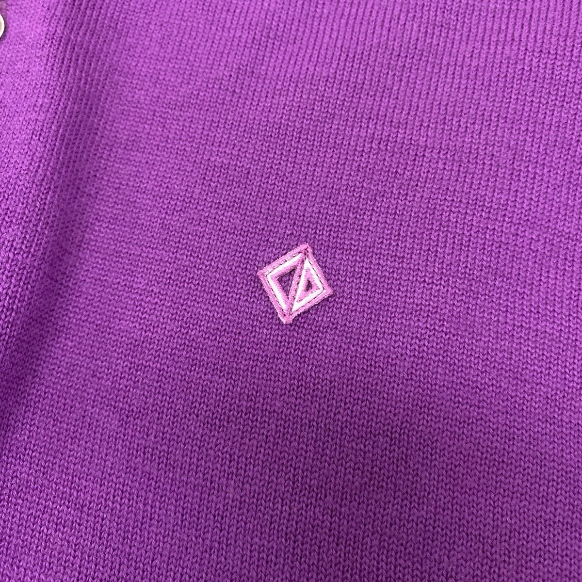@H　Eg8 Christian Dior SPORTS CD Logo Long Sleeve Wool Knit Polo Shirt Size M Purple Men's