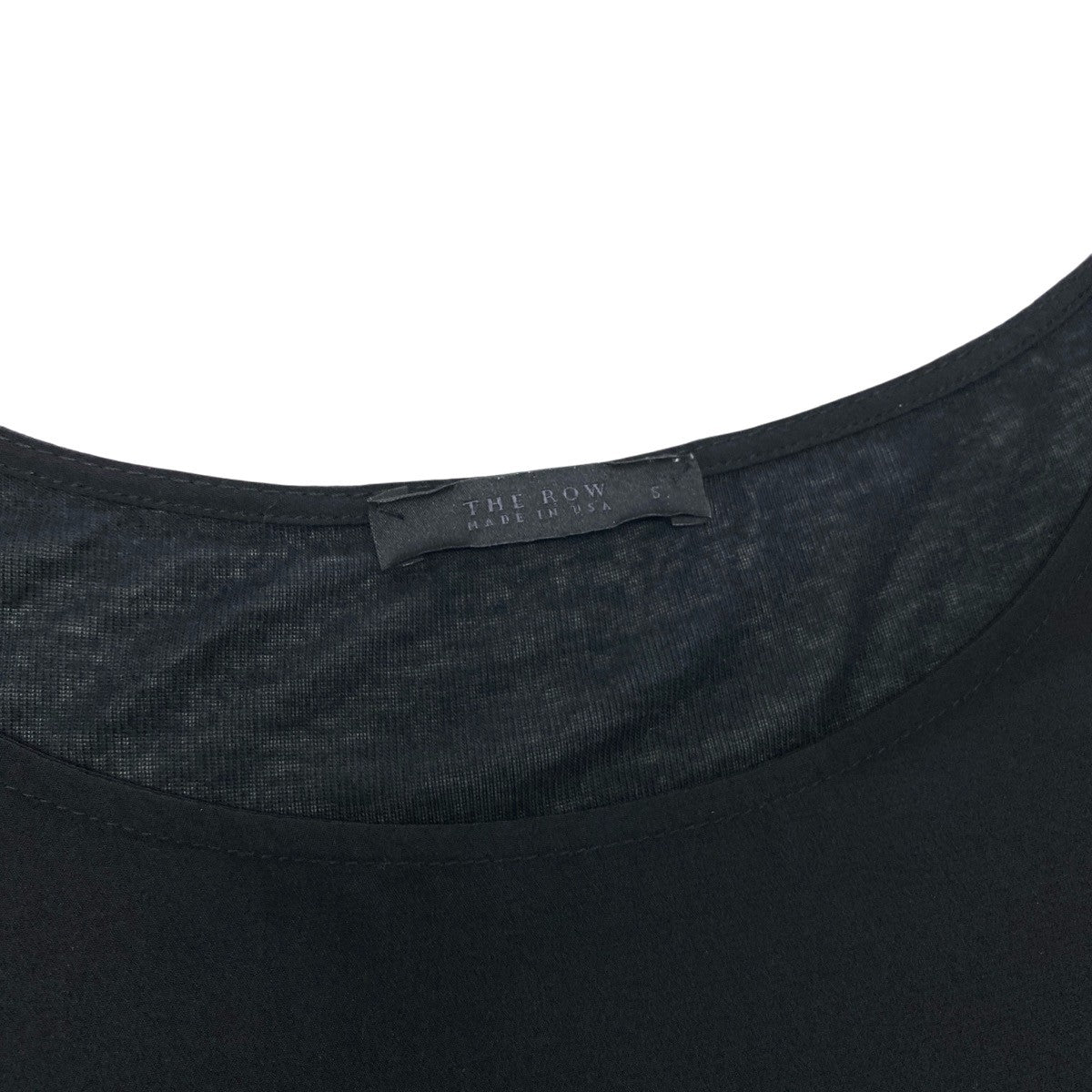 Eh10 THE ROW Modal Cashmere Blend French Sleeve Top Black Size 5 Women'so07t