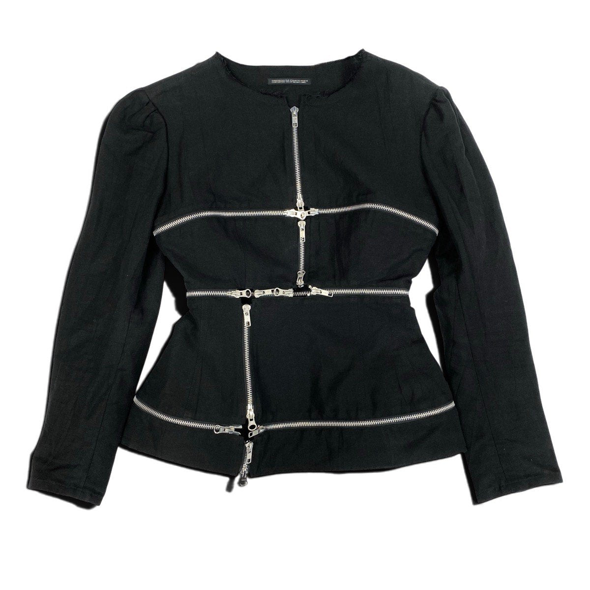 Ah6Yohji Yamamoto Femme 2019 Runway Zip Jacket FH-J04-304 Size 1 Black Linenu02t