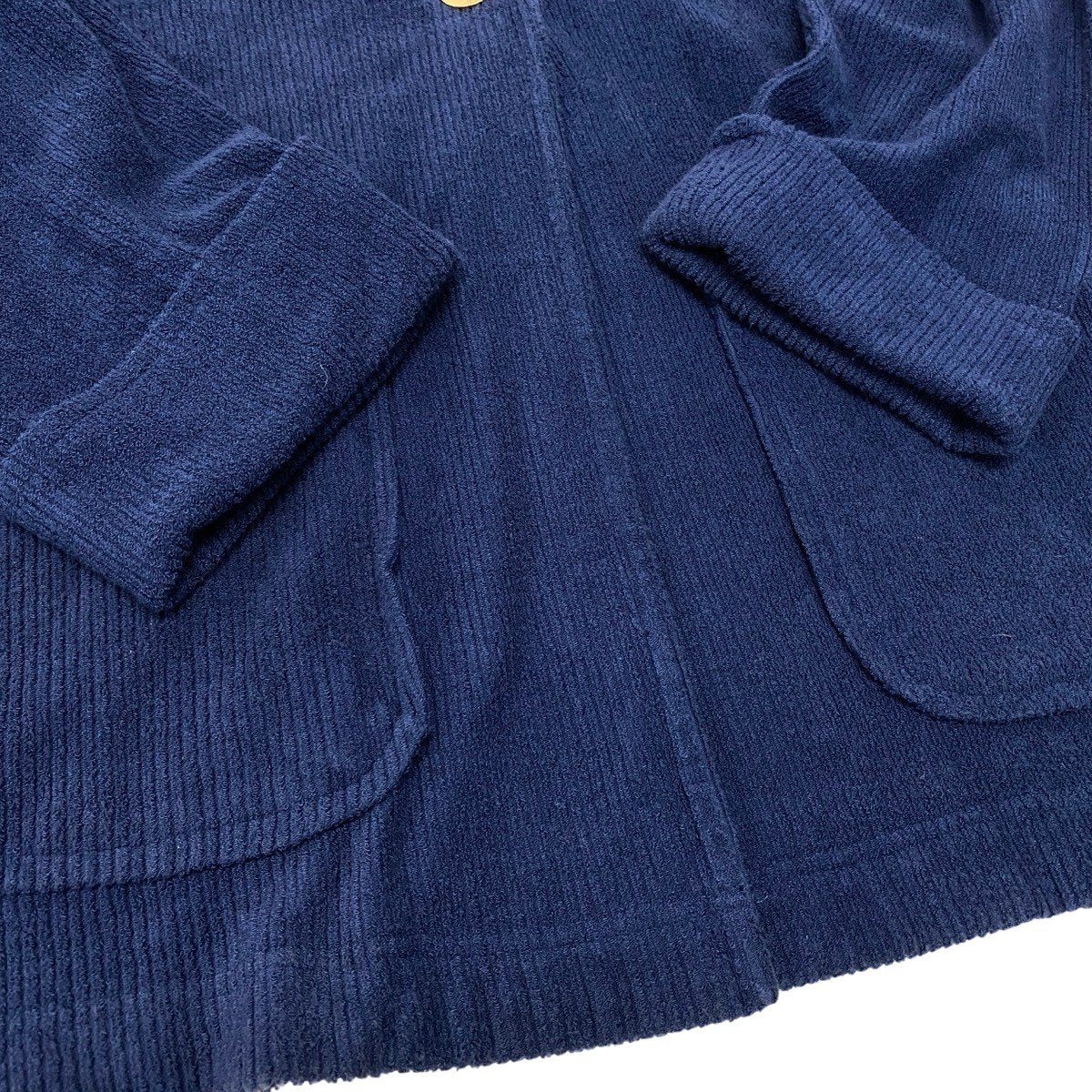 K Eh10 Christian Dior SPORT Chester Coat Rib Pile CD Logo Gold Buttons Size M Navy Women o07t