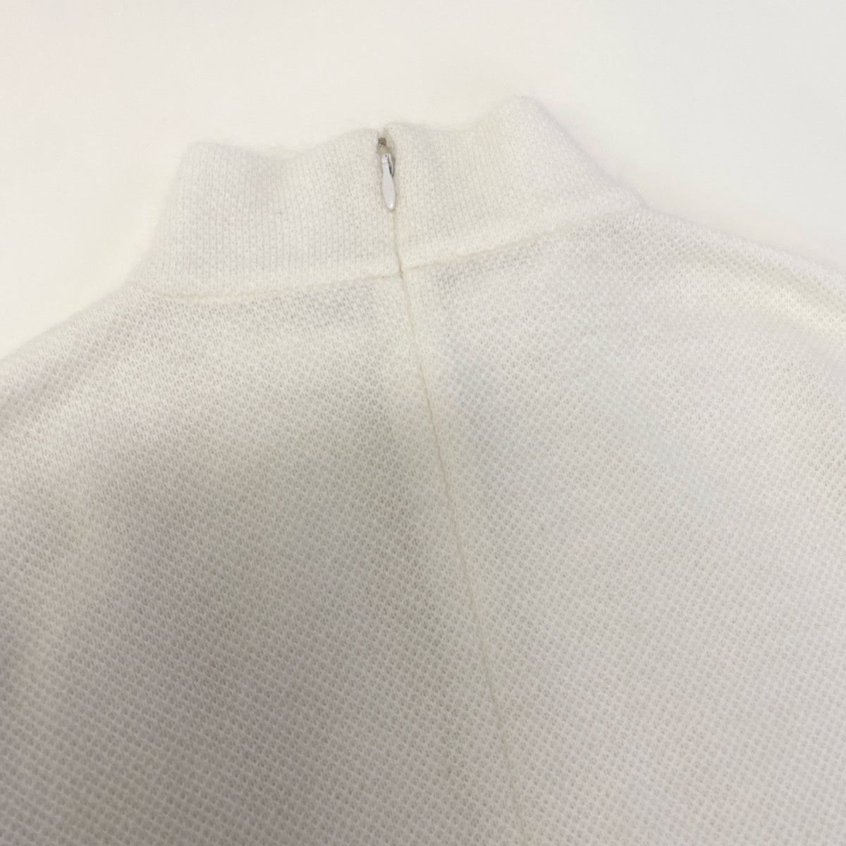 @H　Ig8 Christian Dior CD Logo Embroidered Alpaca Blend Mock Neck Knit Sweater Size M White Women's