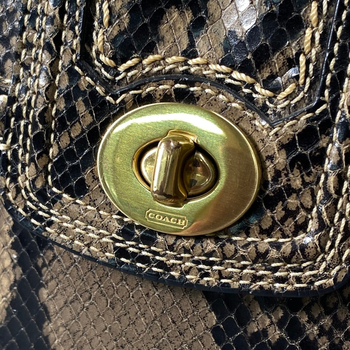 h11 COACH Hampton Miranda Python Satchel Handbagt18r