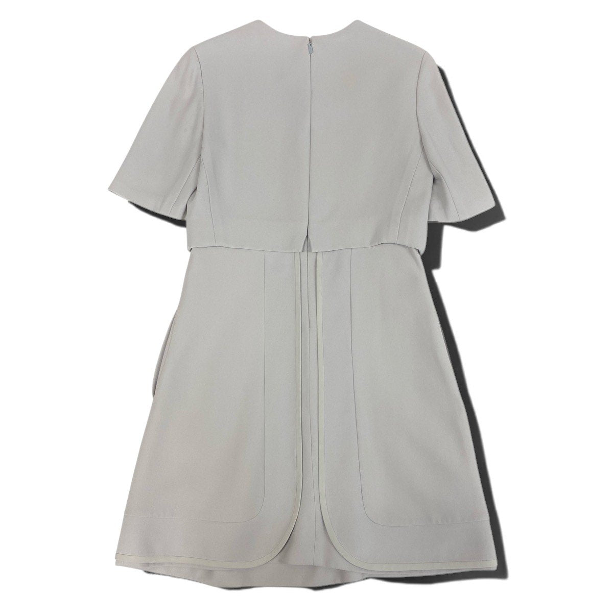 h17 【美品】Chloé 半袖ワンピース 切替デザイン 34サイズ ライトグレー レディース 女性用k02ik02i