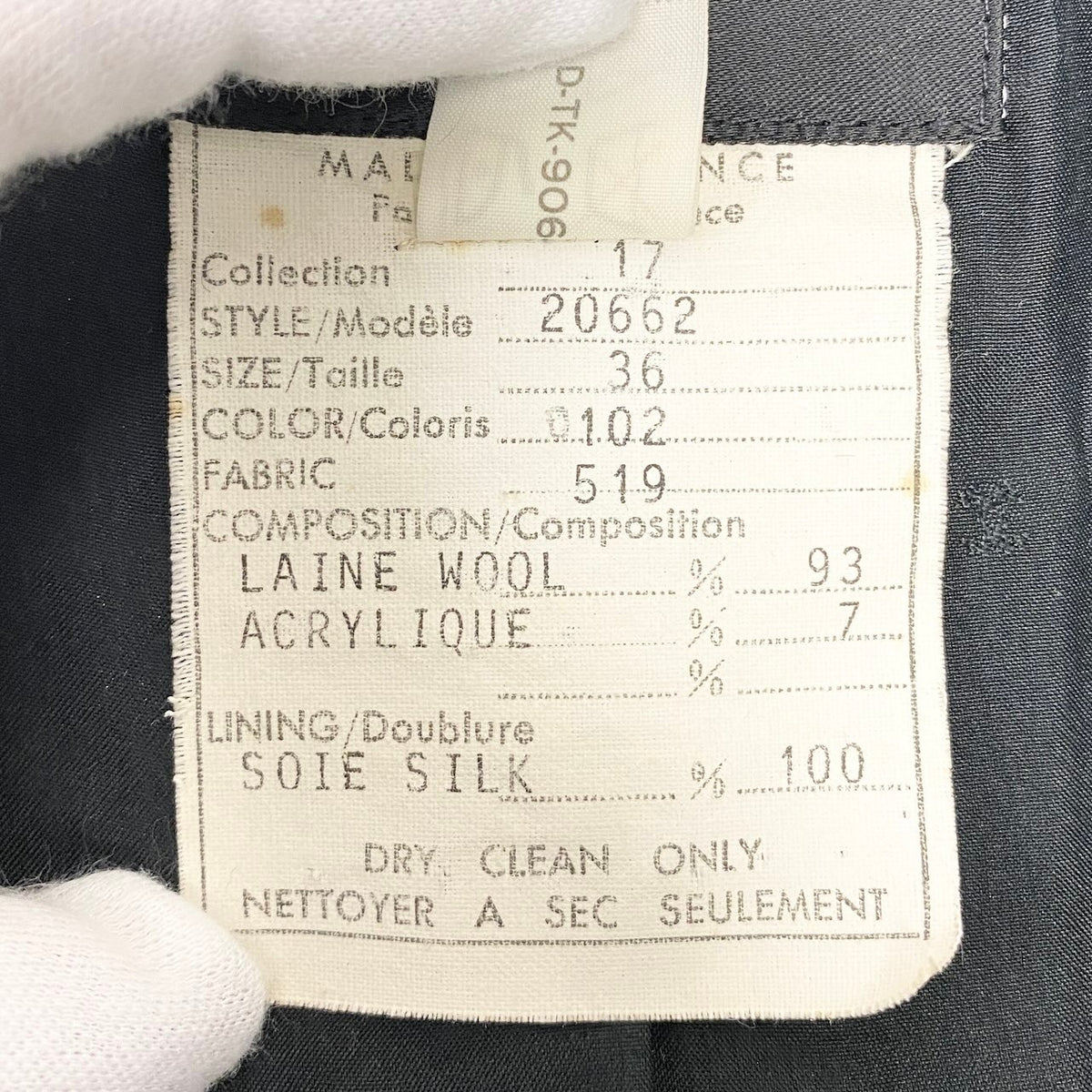 @C CHANEL Vintage 90s Skirt Suit Set Black Tweed Blue Plaidnu1