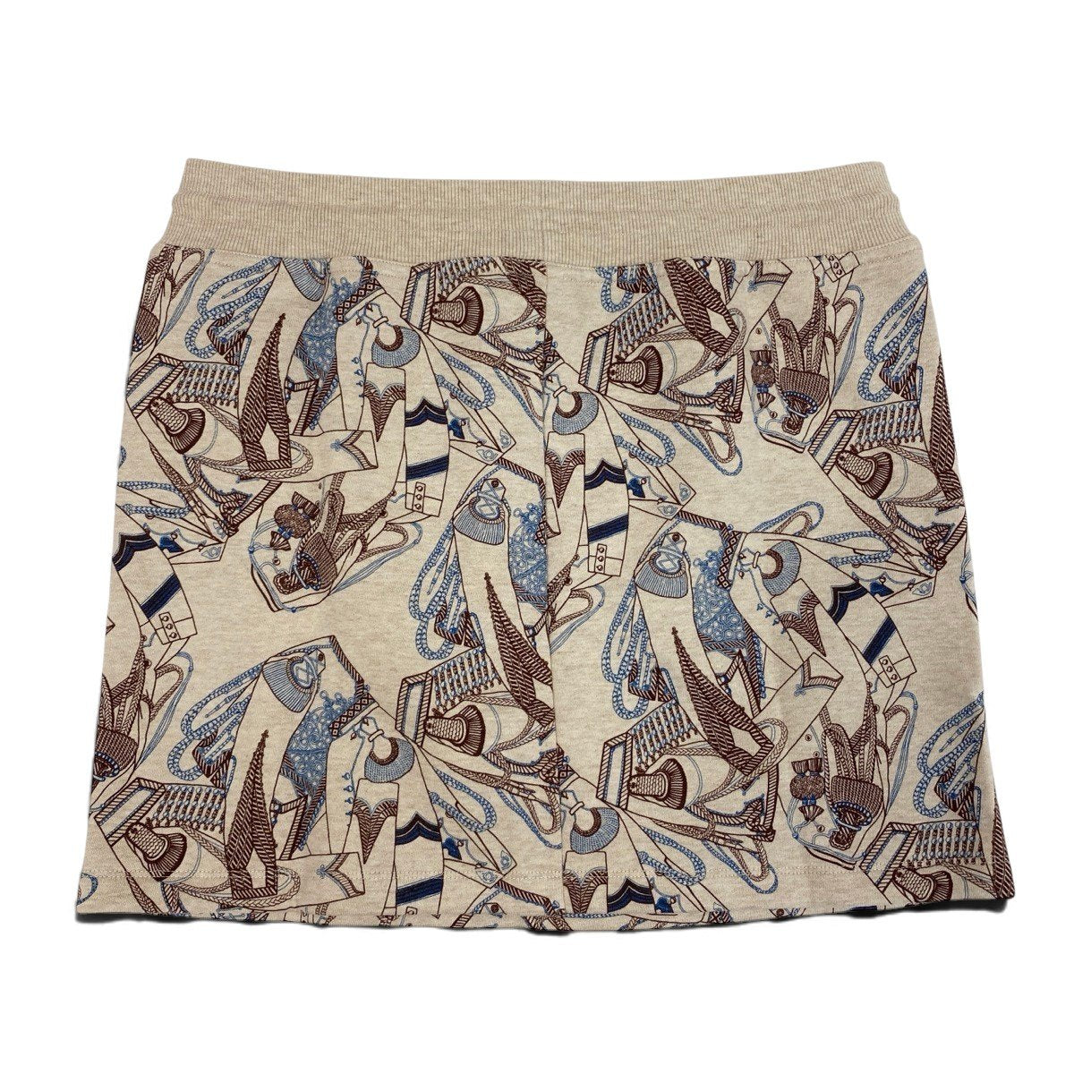 Eh11 HERMÈS Zouaves et Dragons Print Mini Skirt Size 38 Women'sk02i