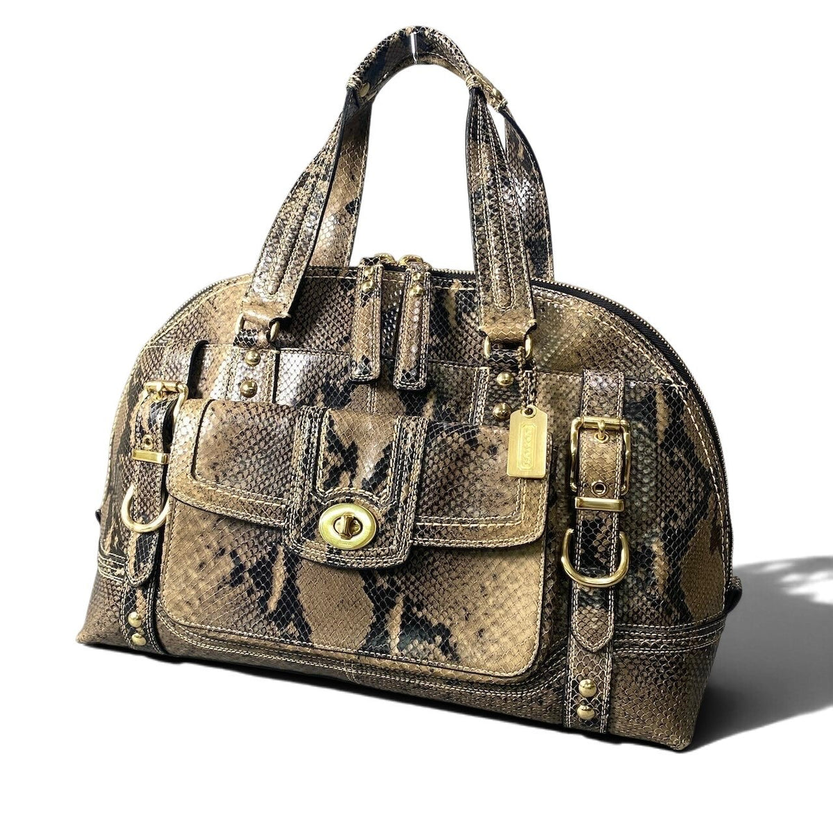 h11 COACH Hampton Miranda Python Satchel Handbagt18r