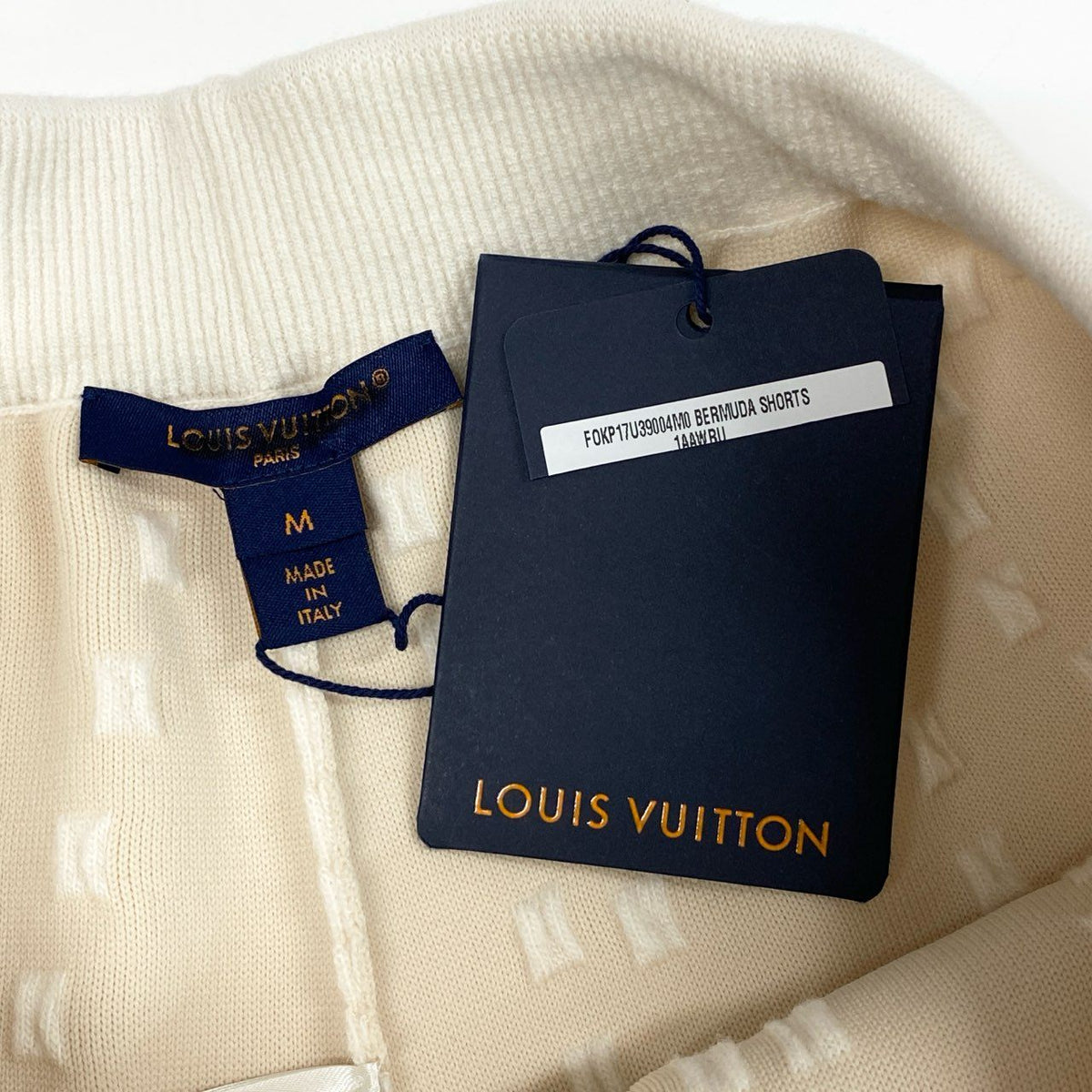@d12Louis Vuitton Chunky Stripe Logo Jacquard Shorts Ivory Size M Women's Designer Short Pantsta1