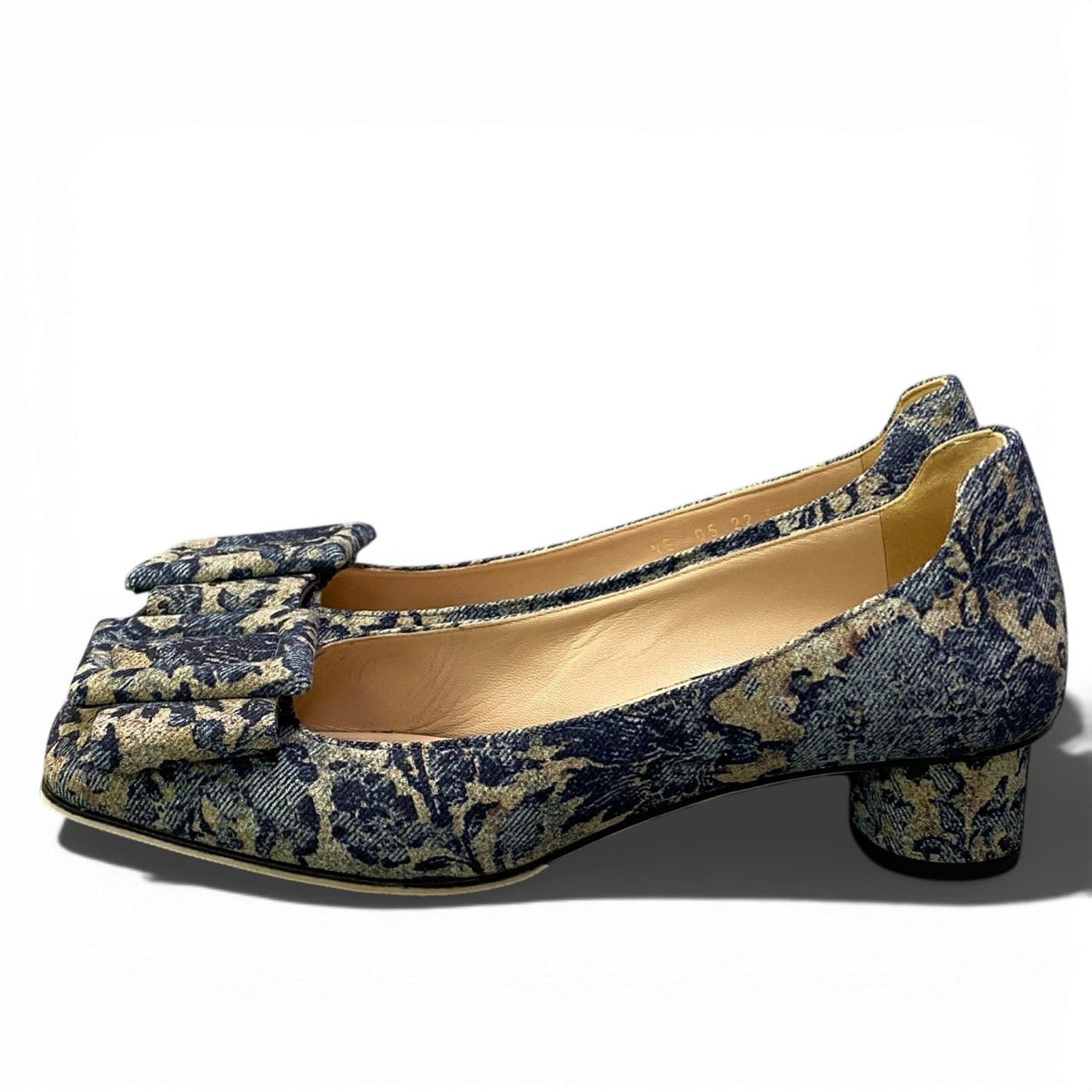 @ b17 DIOR IDYLLE Flower Print Denim Pumps 37.5 Blueta2