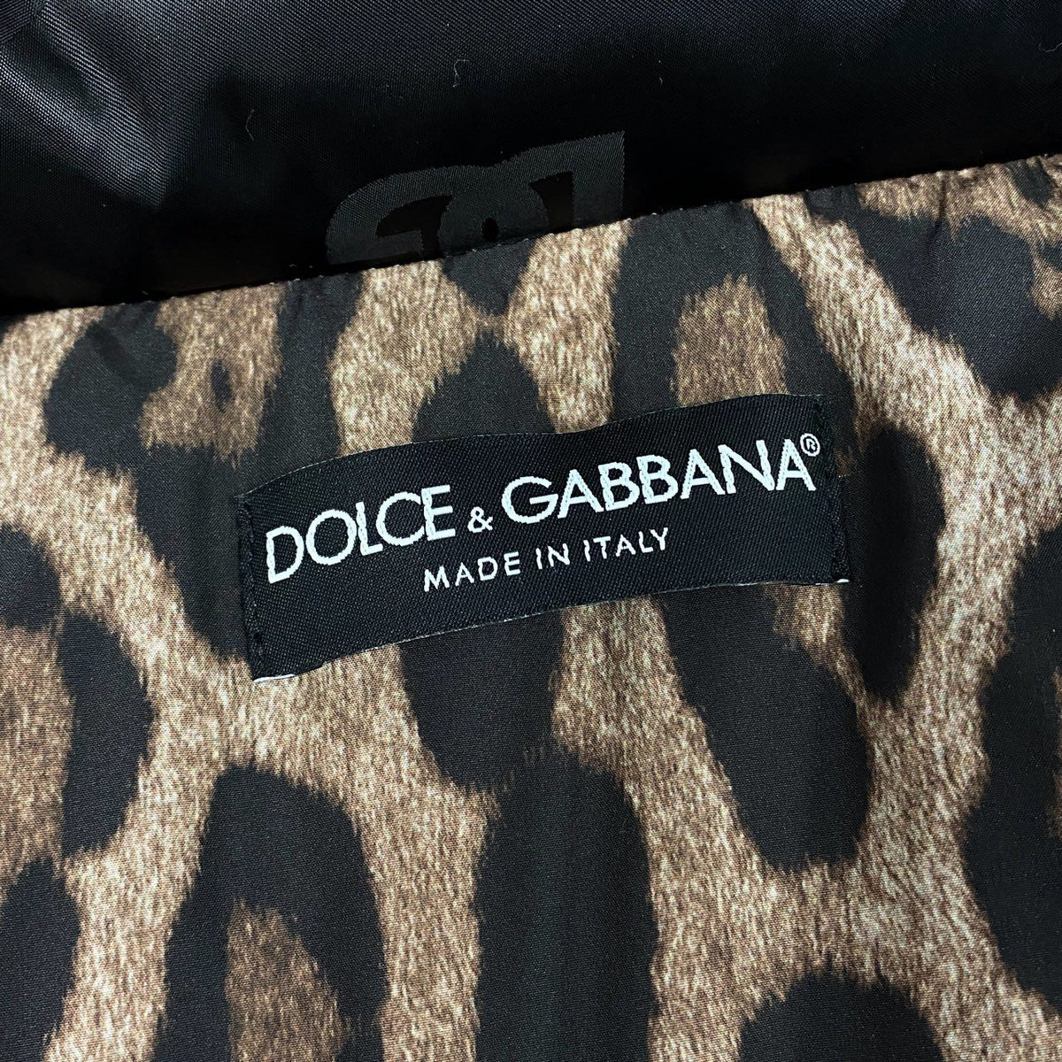 F＠Ic10 DOLCE&GABBANA DG Logo Padded Satin Jacquard Down Jacket Black Size 40 NWTt18r