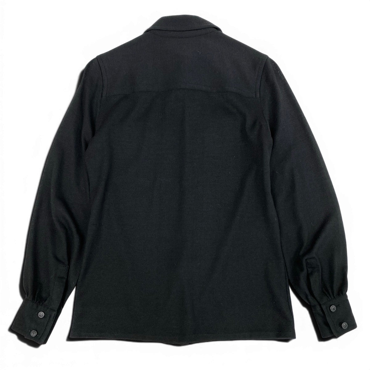 @K Eg11Christian Dior CD Button Long Sleeve Knit Shirt Size M Black Wool 100% Women o07t