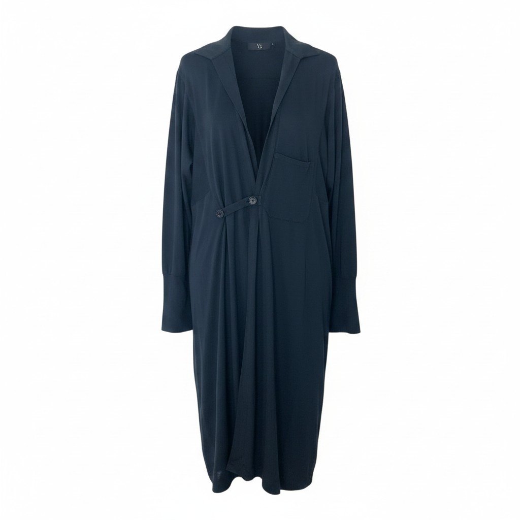 Ah1 Y's Yohji Yamamoto Long Shirt Cardigan Made in Japan Black Size 2ta2