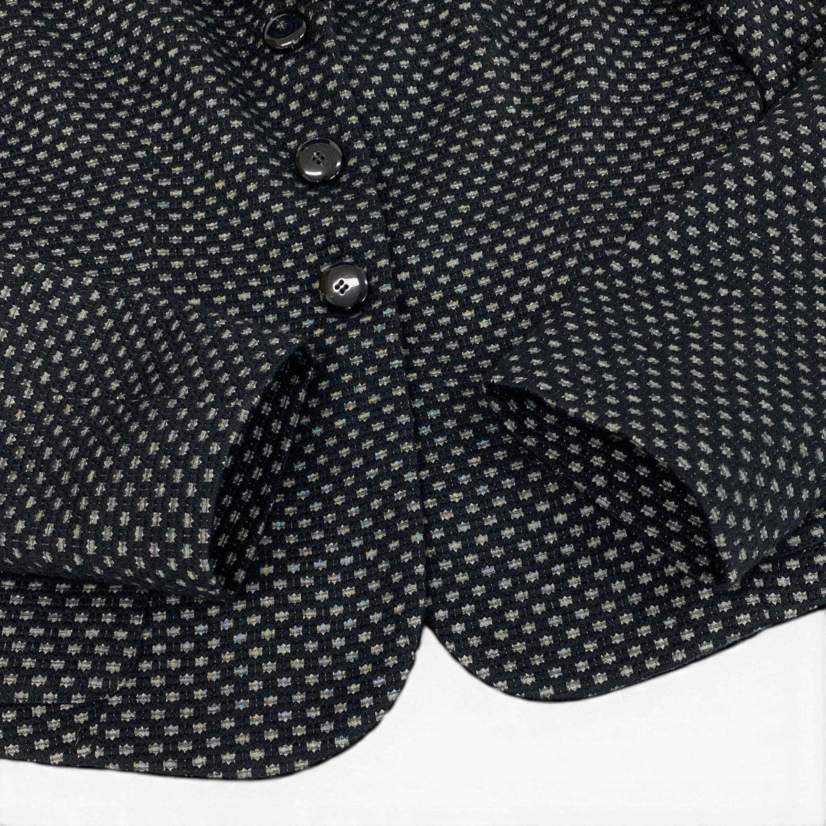 @G Ef27 ARMANI COLLEZIONI Embroidered Pattern Tailored Jacket Size 40 Black Women's
