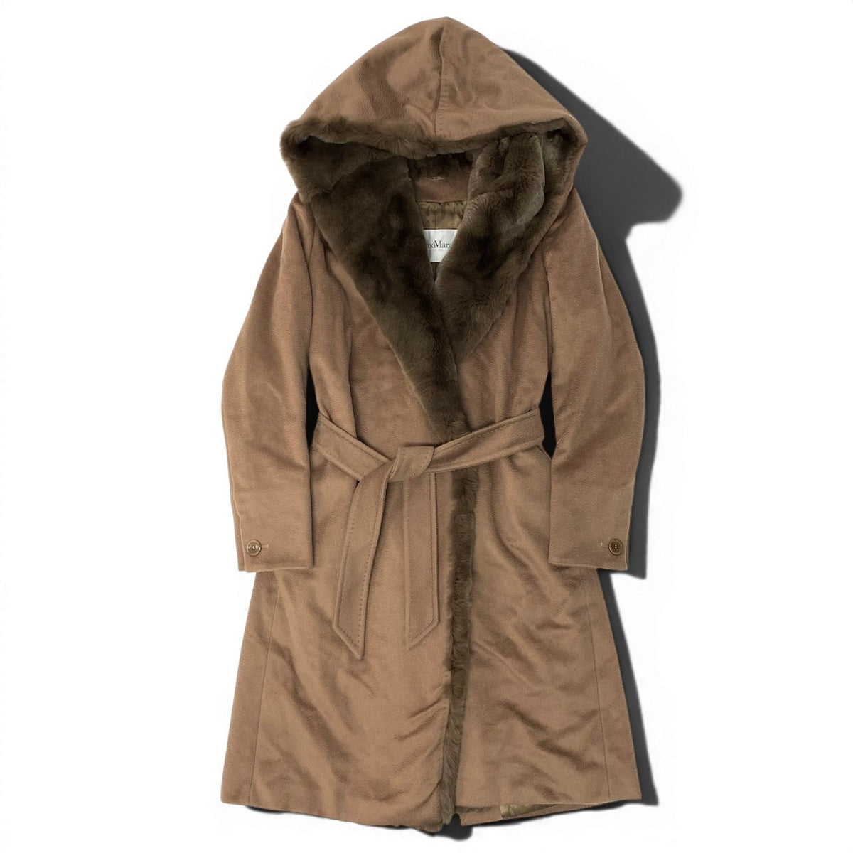 J@Ed20 E Max Mara Classic Carmel Alpaca Wool Coatnu1
