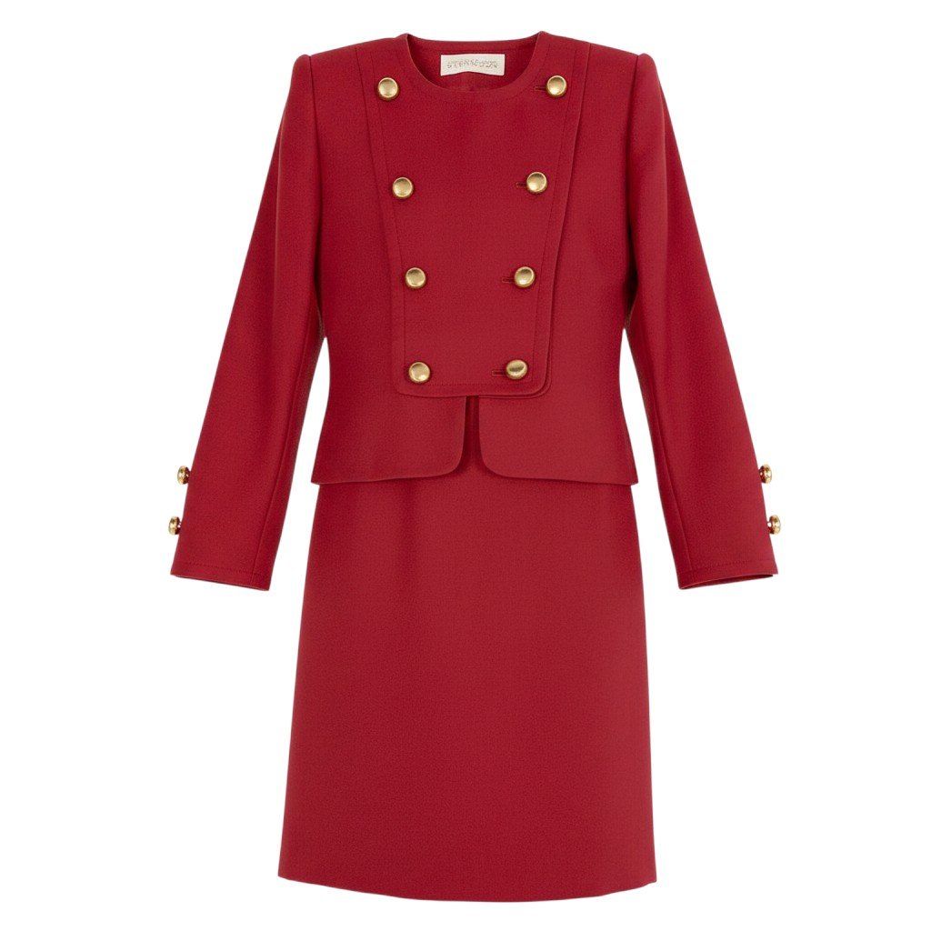 25e14GIVENCHY skirt set, collarless jacket and tight skirt, size 6.u02t