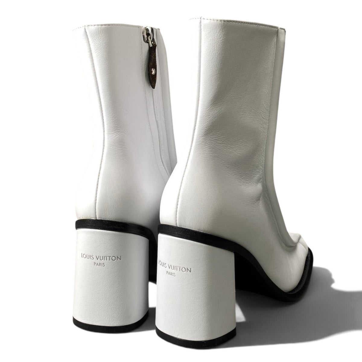 h12Louis Vuitton Berlin Line Chunky Heel Boots Size 37 Women'sk02i
