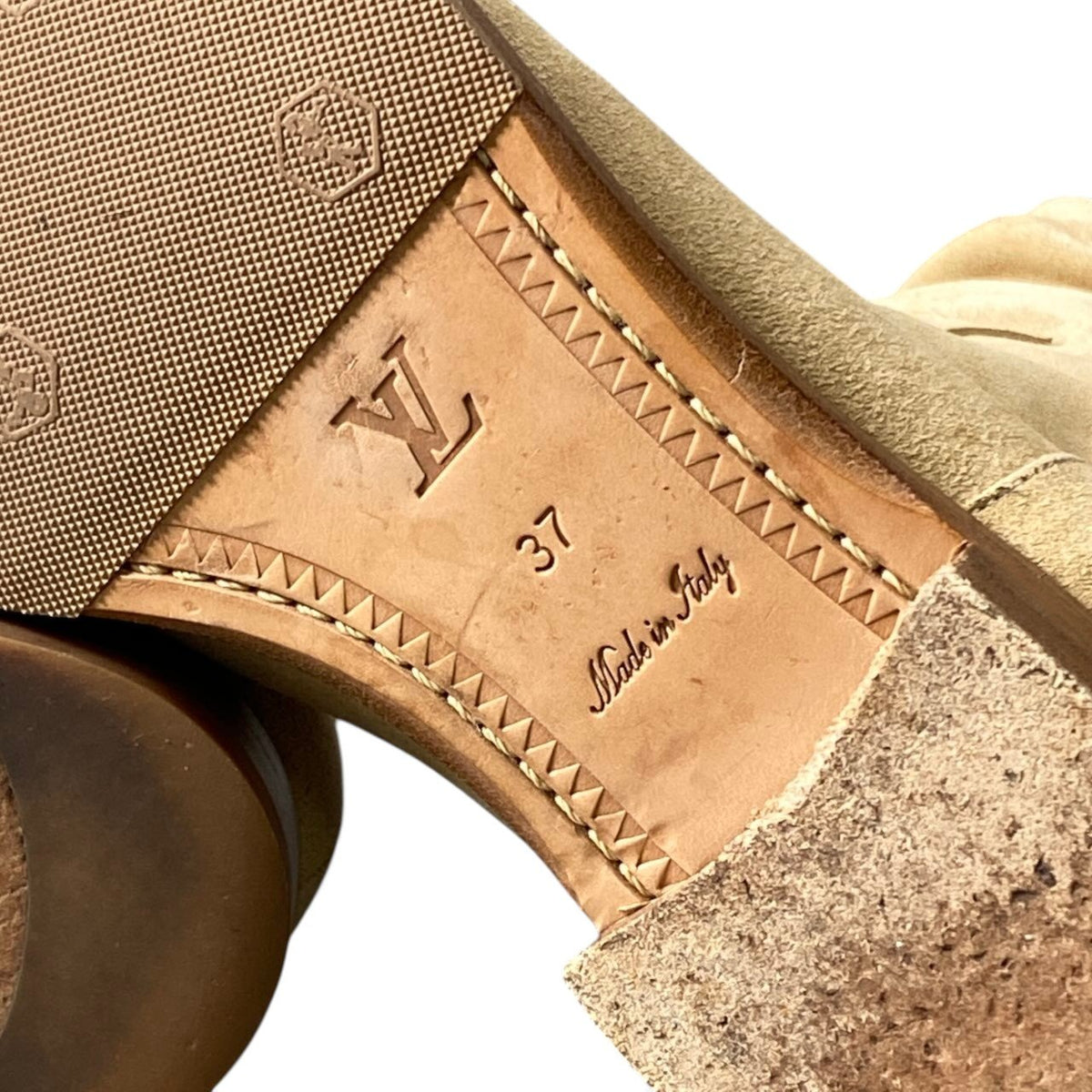 h12Louis Vuitton Draped Engineer Boots Suede Size 37 Women'sk02i