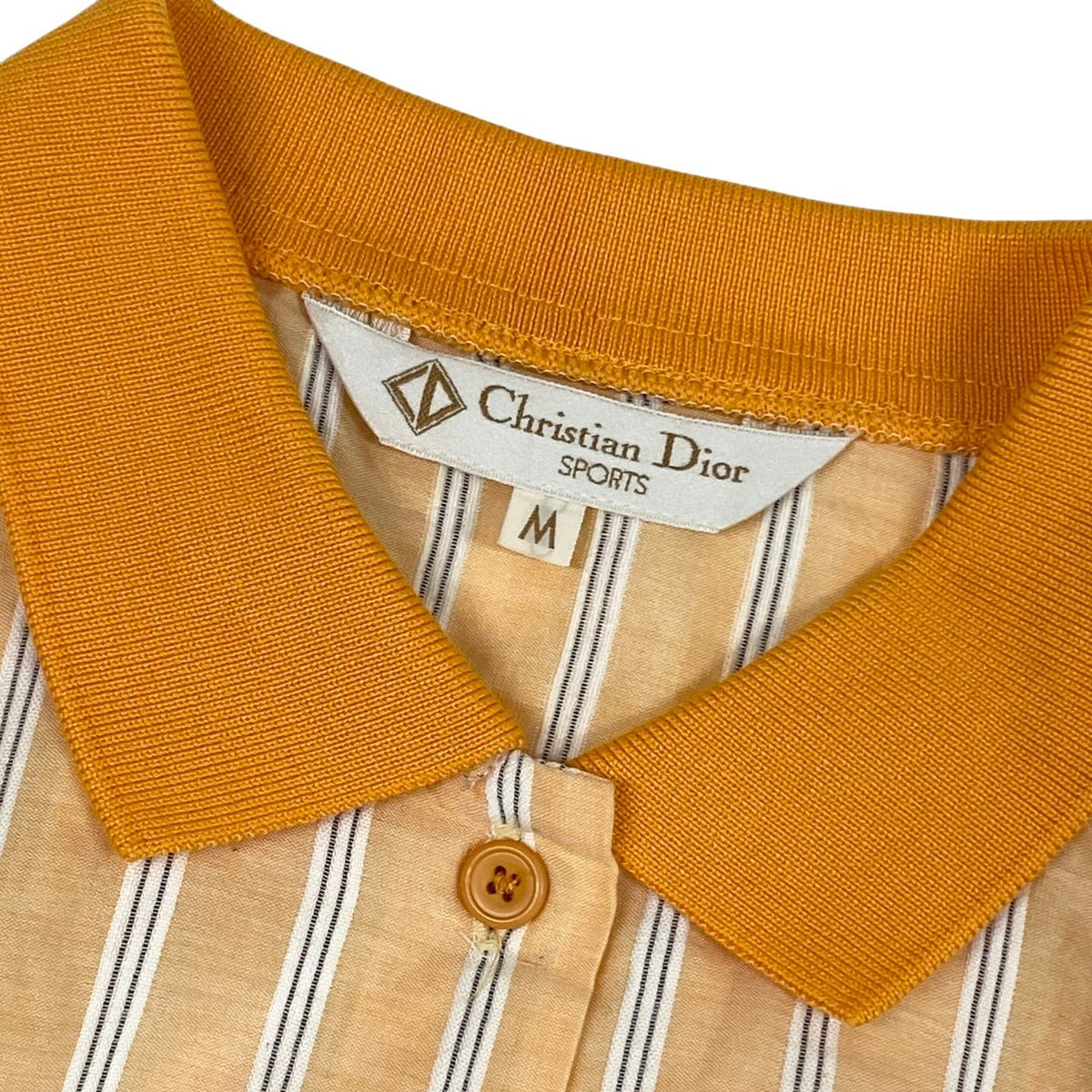 @Eg6 Christian Dior Sports Sleeveless Striped Polo Shirt Orange Size M Women'so07t