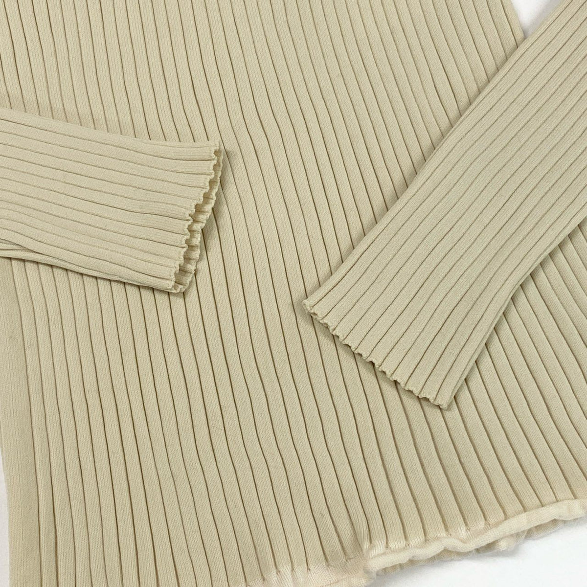 I@ Eb11Louis Vuitton Women’s Rib Knit Long Sleeve Sweater Ivory Logo Detail Size Mk02i