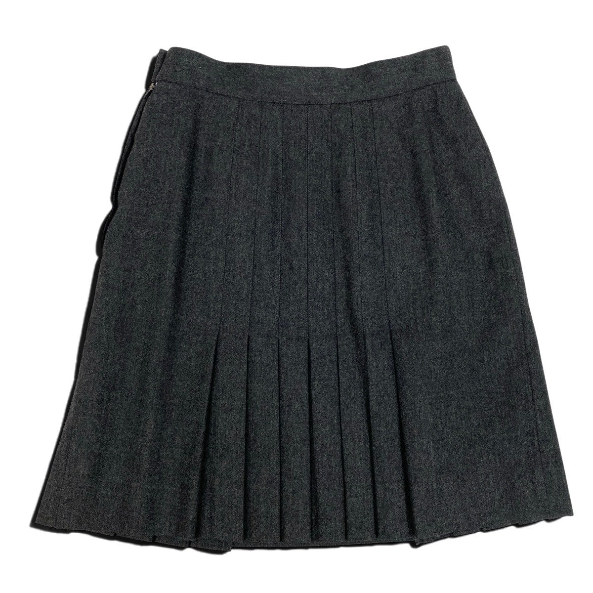 K Ch11CHANEL 1994 AW Pleated Mini Skirt Size 38 Gray 100% Wool Women’s Vintage