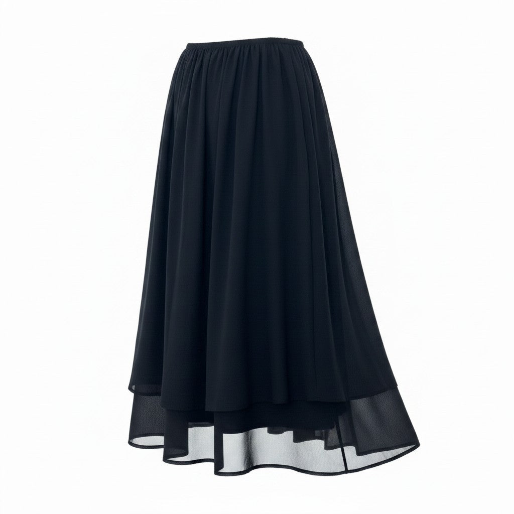 Ah1 COMME des GARÇONS GIRL AD2014 Asymmetric Chiffon Skirt Made in Japan Size XSta2