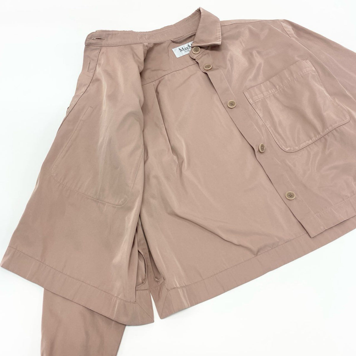 @ El27 Max Mara 2024 Italy Cropped Jacket Long Sleeve Shirt Size 40 Pink Women k02ik02i