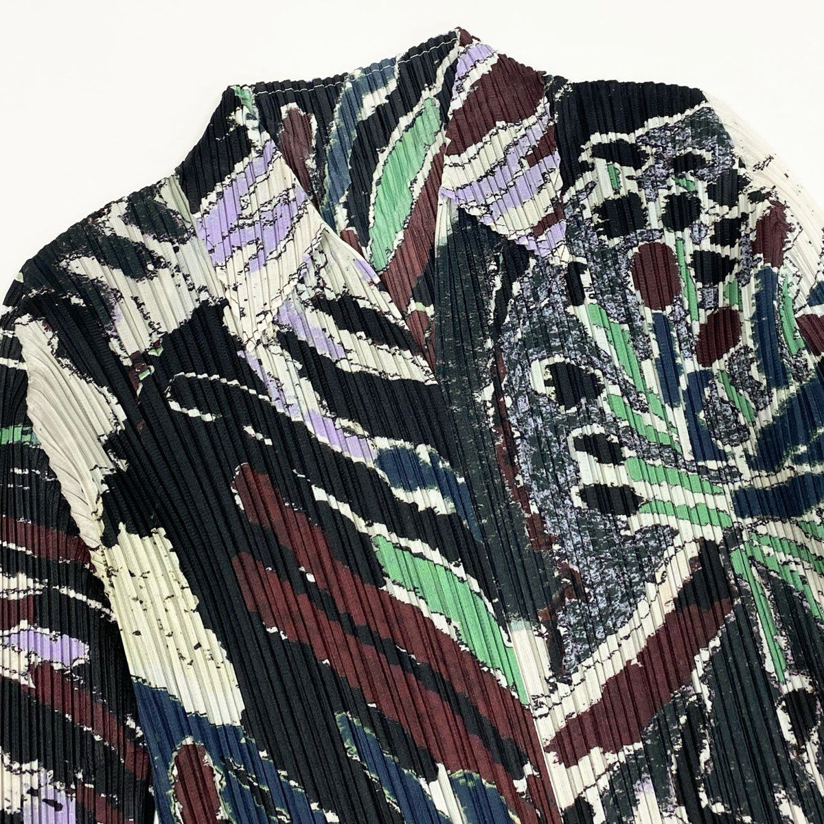 ＠Ac2 PLEATS PLEASE Issey Miyake Long Sleeve Cut and Sewn Pleated Tops Size 3 Multicolor Women'sk02i
