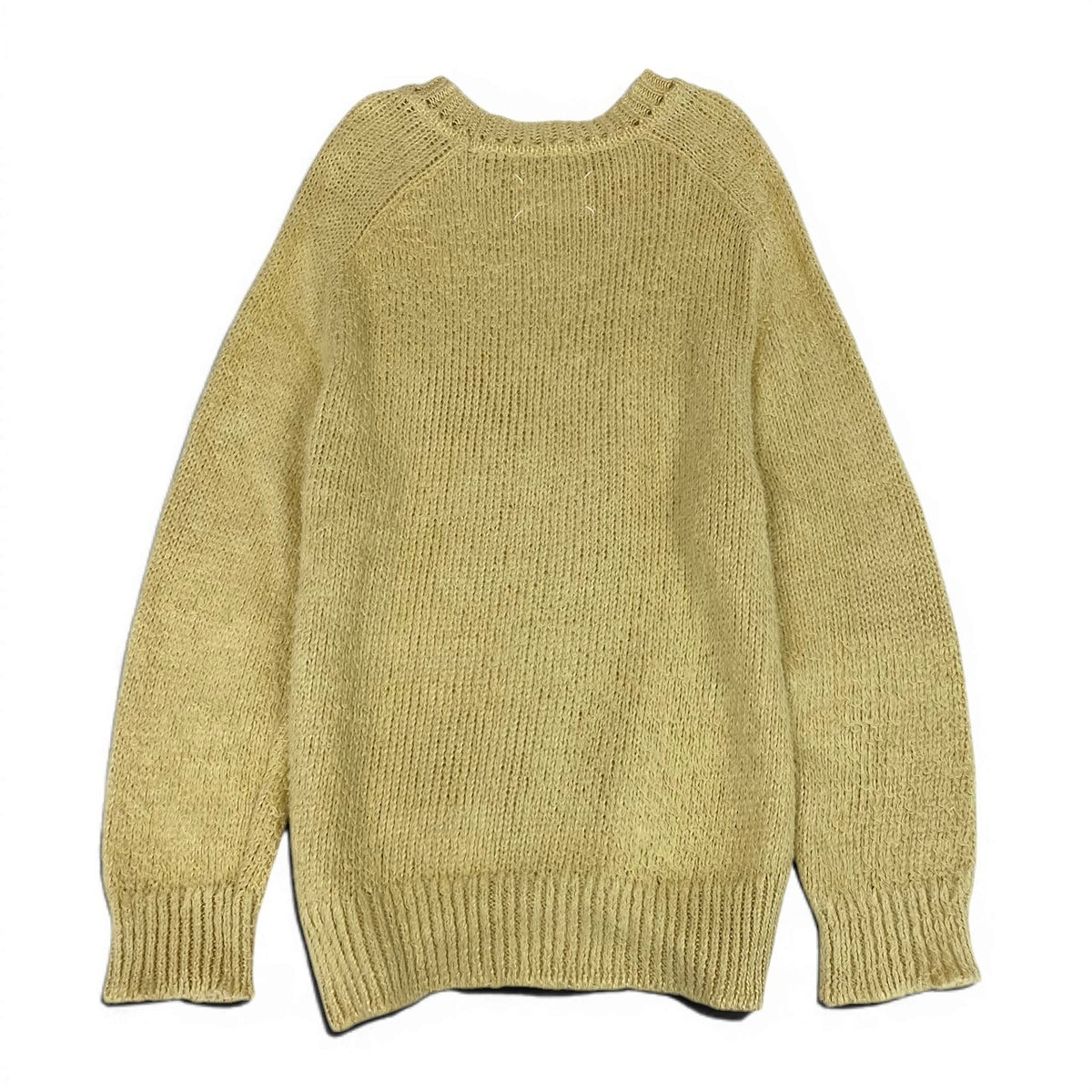 ＠ Md23 Maison Margiela Linen Sweater Oversized Brushed Knit Yellow Size S S50HL0007 Menso07t